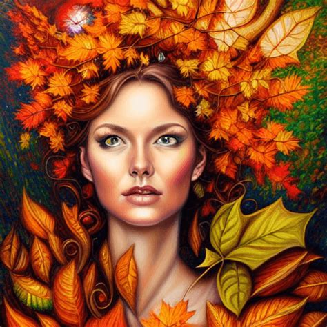 Autumnal Equinox Oil Painting By Josephine Wall · Creative Fabrica