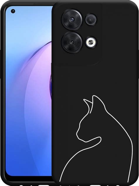 Hoesje Geschikt Voor Oppo Reno G Zwart Kattencontour Ii Bol