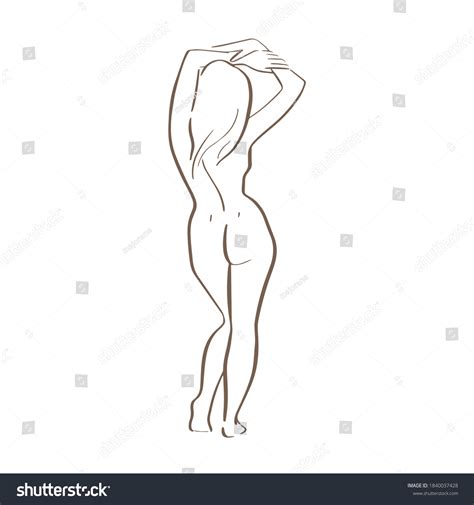 Silhouette Beautiful Naked Woman Line Art Stock Vector Royalty Free 1840037428 Shutterstock