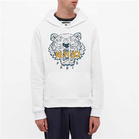 Kenzo Tiger Popover Hoodie White End Uk