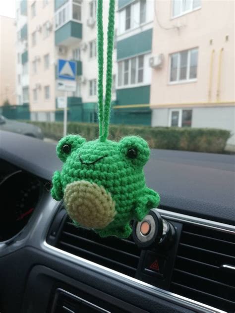 Crochet frog car accessories frog car accessory kawaii | Etsy