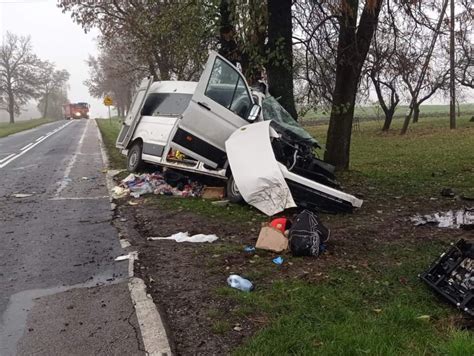 Bus z dziesięcioma pasażerami wjechał w drzewo Nie żyją dwie kobiety i