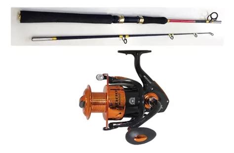 Kit Pesca Pesada Vara 1 80m 60 Libras Molinete 6000 Frete grátis