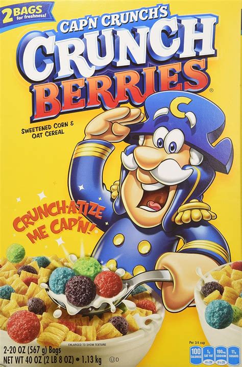 Captain Crunch Crunch Berries Cereal 40 Ounce Value Box Two 20 Ounce ...