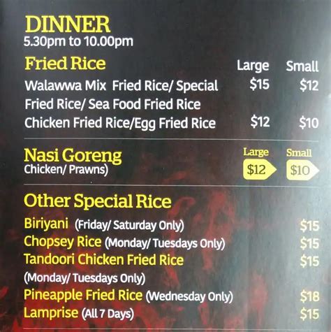 Menu at The Bungalow Restaurant, Noble Park