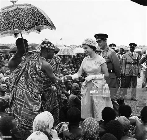 Ghana Kumasi Hm The Queen Elizabeth Ii And Prince Philip Met The