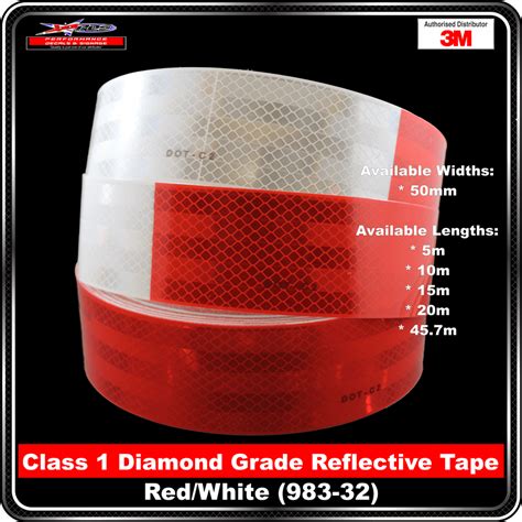 M Red White Diamond Grade Class Reflective Tape