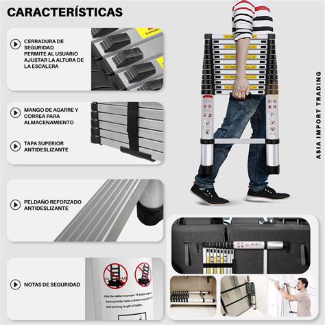 Ripley ESCALERA RETRACTIL TELESCOPICA 3 2 MT