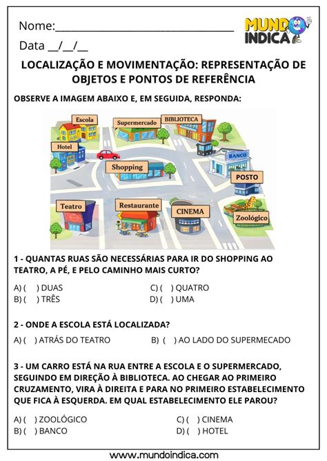 Atividade De Localização - Atividades de Matemática 3º Ano sobre Localização e Movimentação para ...