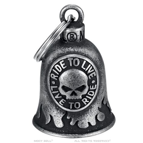 Motorcycle Bell Guardian Bell Ride To Live Skull HD Vintage