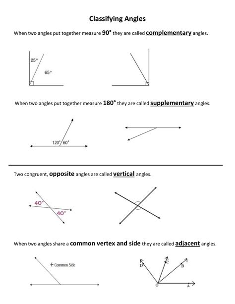 32 Complementary Supplementary Vertical Adjacent And Congruent Angles