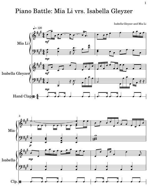 Piano Battle: Mia Li vrs. Isabella Gleyzer - Sheet music for Piano