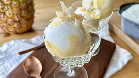 No Churn Swirled Pi A Colada Sorbet Recipe