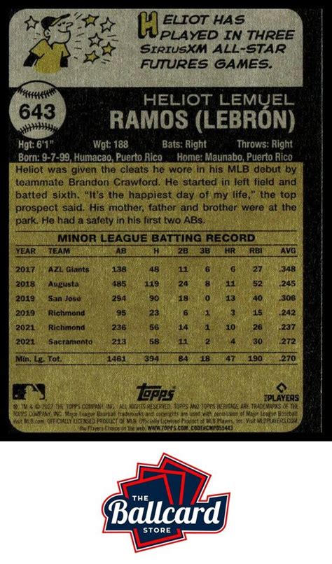 Topps Heritage Heliot Ramos Ebay