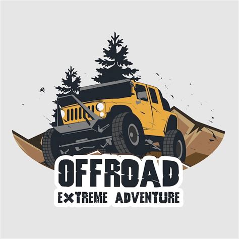 Offroad Logo Buntes Offroad Auto Emblem Premium Vektor