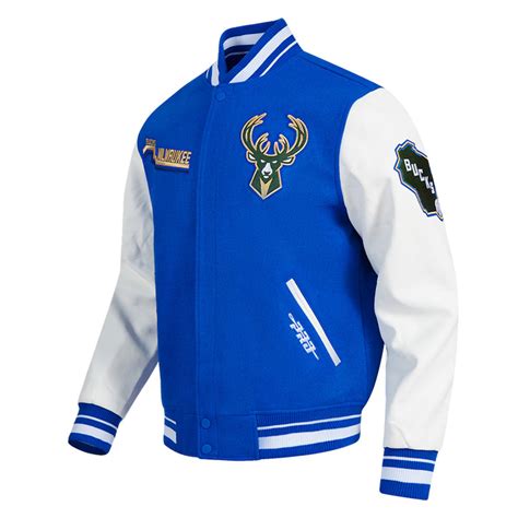 Bluewhite Milwaukee Bucks 202425 City Edition Varsity Jacket