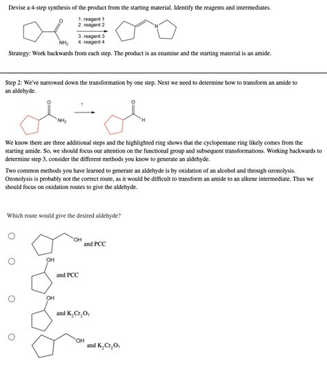 Solved Devise A 4 Step Synthesis Of The Product From The Chegg