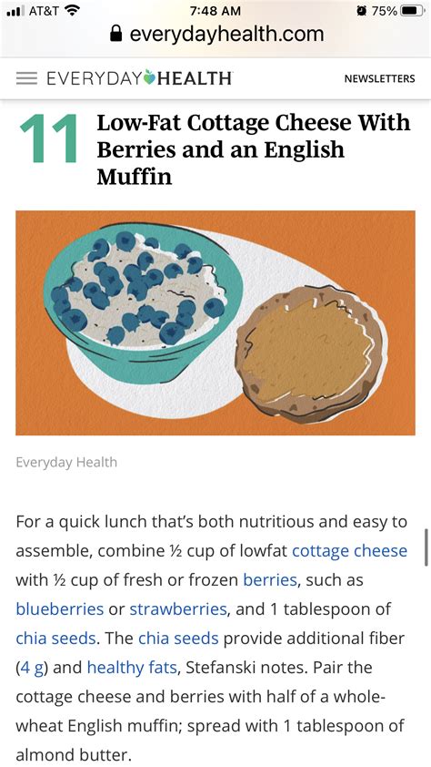 Health Newsletter Quick Lunches Diabetic Friendly Cottage Cheese