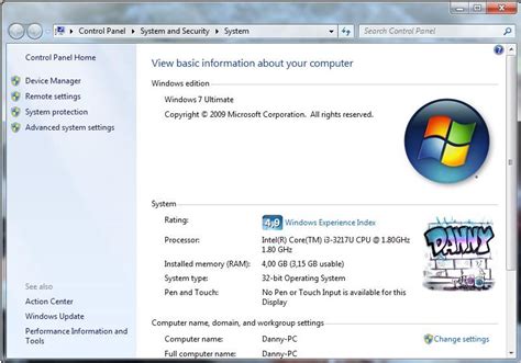 Danny Vw Buat Fotomu Nampang Di System Properties Windows 7