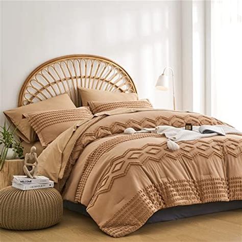 Amazon Ellewins Khaki King Size Comforter Set Piece Tufted Bed