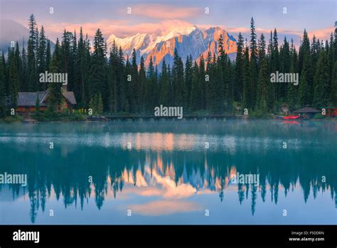 Sunrise Emerald Lake In Yoho National Park British Columbia Canada