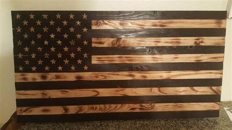 X Rustic American Flag Burned Etsy