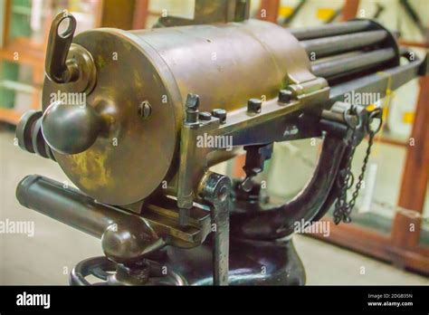 Old Gatling Gun One Of The Best Known Early Rapid Fire Spring Loaded