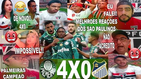 MELHORES REAÇÕES DOS SÃO PAULINOS AO PALMEIRAS 4X0 AGUA SANTA CAMPEÃO E