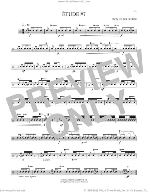 Etude Sheet Music For Snare Drum Solo Percussions Drums