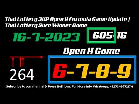 Thai Lottery 3UP Open H Formula Game Update Thai Lottery Sure Winner