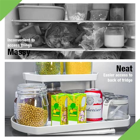 Alyfc Lazy Susan Organizador Para Refrigerador Organizador Rectangular