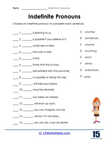 Indefinite Pronouns Worksheets 15 Worksheets Library