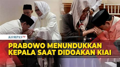 Prabowo Menundukkan Kepala Saat Didoakan Para Kiai Nu Di Jawa Timur