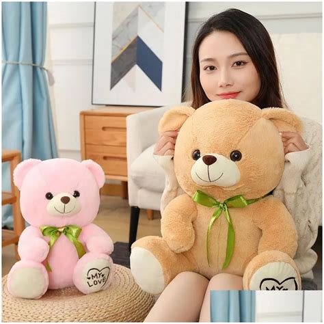 Small Teddy Bear Snuggle Bear Plush With Butterfly Festival Ribbon Cute Sitting Posture Doll For