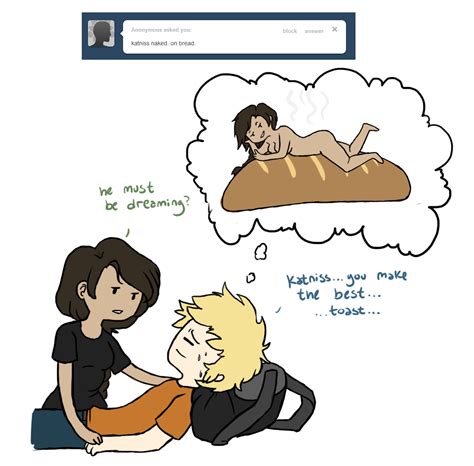 Rule 34 1boy 1girls Bread Dream Dreaming Human Human Only Hunger Games Katniss Everdeen Naked