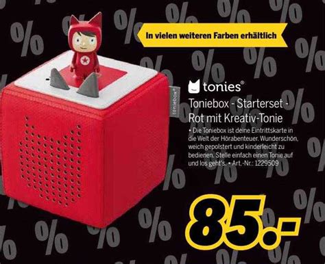 Tonies Toniebox Starterset Rot Mit Kreativ Tonie Angebot Bei