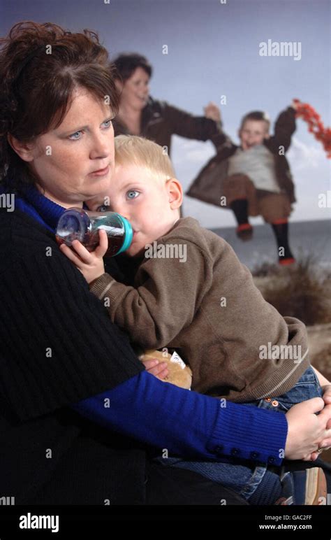 Tina Thompson, 36, from Stourbridge, and her son, Aidan, 2, the widow ...