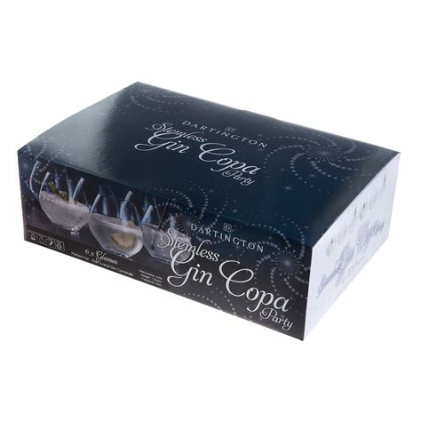 Dartington Crystal Party Packs Stemless Gin Copa Glasses Box Set House Of Portmeirion