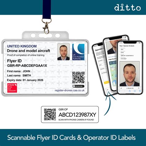 Drone Stickers Drone Id Card Caa Flyer Id Card Operator Stickers