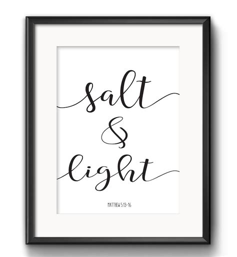 Salt And Light Matthew 5 13 16 Bible Verse Wall Art Etsy