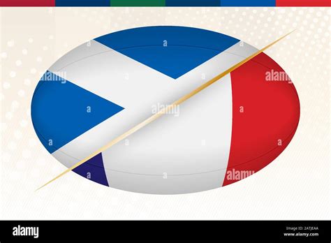 Scotland Versus France Concept For Rugby Tournament Vector Flags