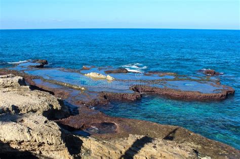 Mediterranean Coast in Beirut, Lebanon. Beautiful Sea View Stock Photo ...