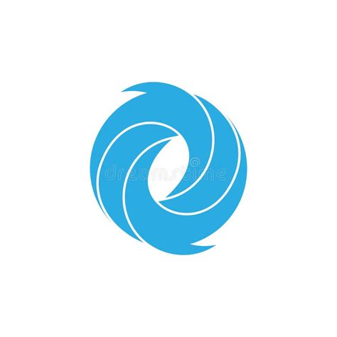 D Blue Water Circle Geometric Rotation Logo Vector Stock Vector