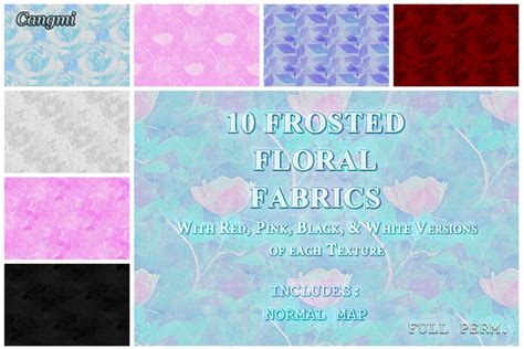 Second Life Marketplace 10 Frosted Floral Fabric Textures