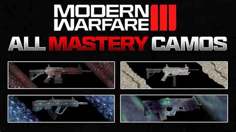 All Modern Warfare 3 Mastery Camos Multiplayer Zombies Detonated