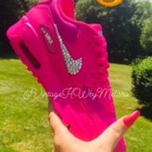 Swarvoski Crystal Jeweled Air Max Laser Fuschia Pink Bling