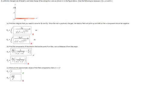 Solved A Uniformly Charged Rod Of Length L And Total Charge Chegg