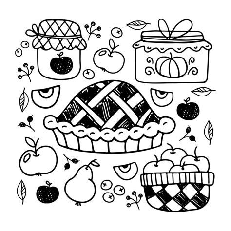 Collection of tea party elements sketches. 14434643 Vector Art at Vecteezy