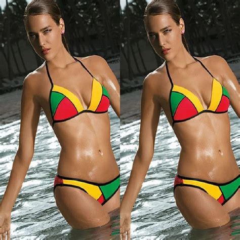 Three Colour Sexy Women Bikini Push Up Padded Bra Bandage Swimsuit