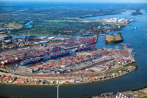 Luftaufnahme Hamburg Hhla Logistics Container Terminal Burchardkai Am